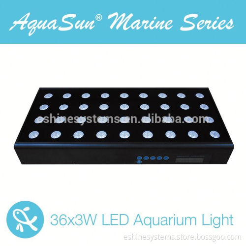 2014 Hot selling!AquaSun 36x3W Bridgelux Epistar programmable systems led aquarium lighting for marine products